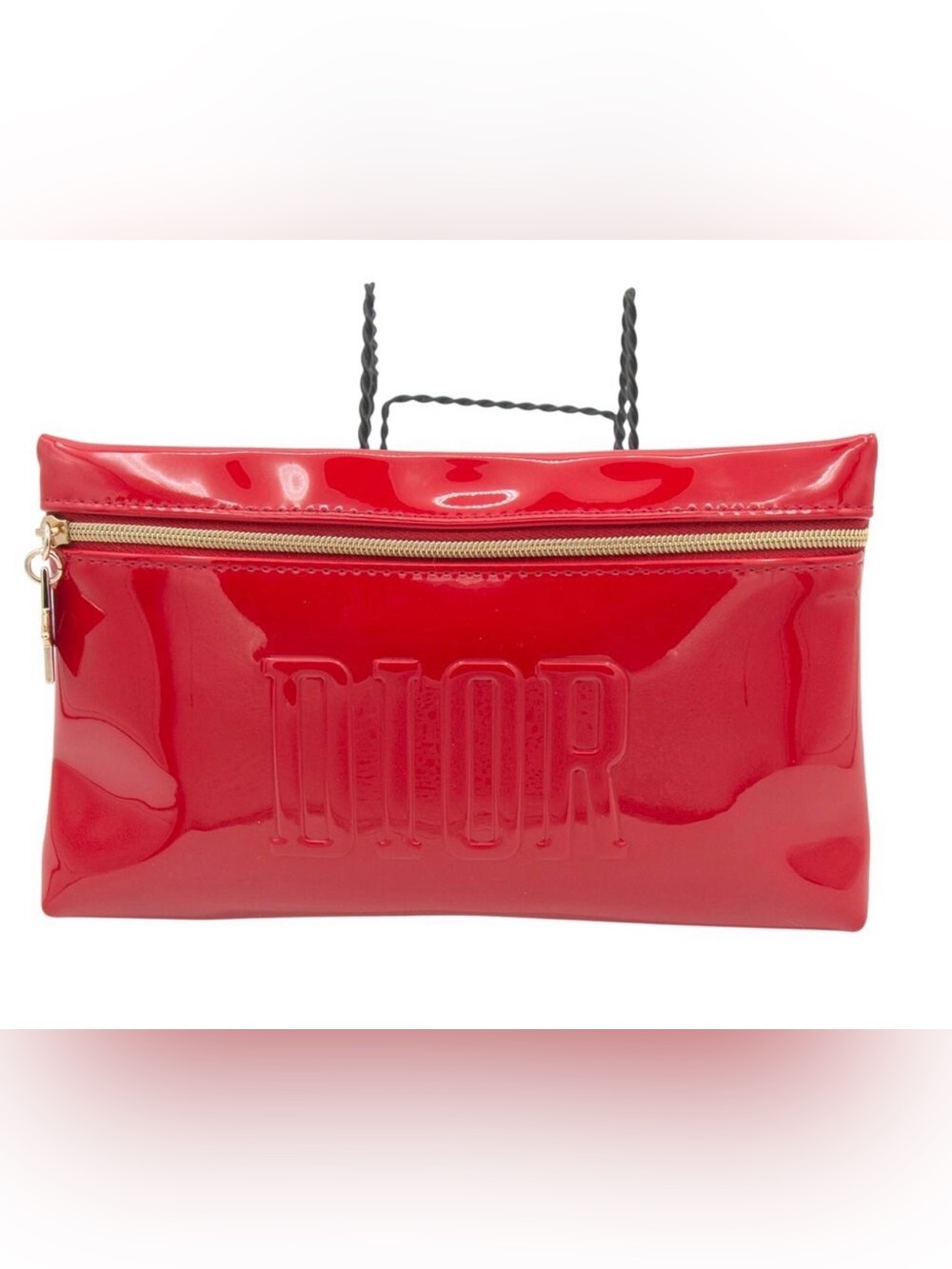 Dior GWP✨⭐️❤️💛Red Patent Leather Clutch with Embossed Logo